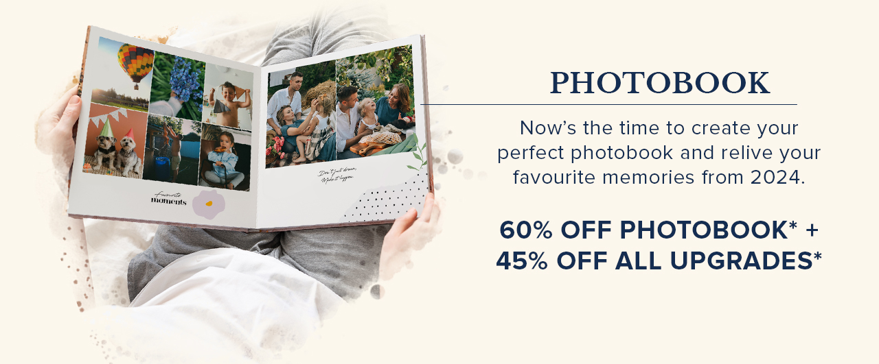 60% OFF Photobook* + 45% OFF All Upgrades*